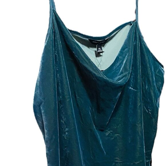 NWT Banana Republic Green Mini Slip Dress Cowl Neck Spaghetti Straps Xl - Picture 3 of 8